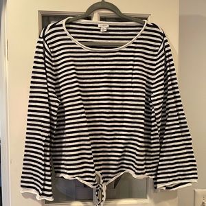 JCrew Navy and White Sweater